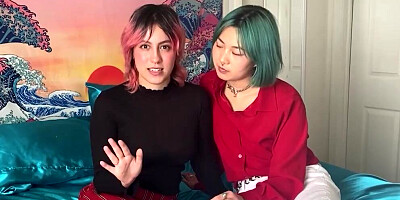 Two kinky teens are licking each other in this hot video
