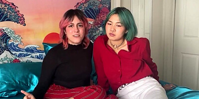 Two kinky teens are licking each other in this hot video