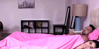 Step mom licking cute asian shares cock with stepmom lesbia