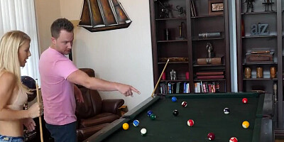 SpyFam Blonde Stepmom Laura Bentley Fucks Stepson on Pool Table