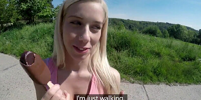 Public Agent Freaky Blonde Called Nesty Demands Sex outside