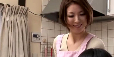 Asian schoolgirl and her stepmom are having some lesbian sex