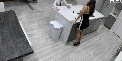 Busty MILF Ava Addams is fucking with stepson in the kitchen