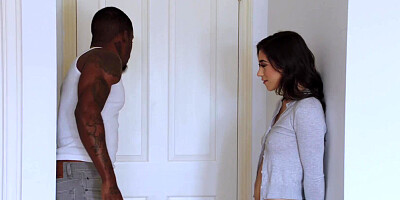 Giant black rod is pumping the pussy of a stunning brunette Brooklyn Gray