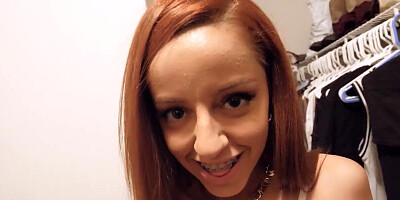 Pretty girl Vanna Bardot flirts with the camera while having sex