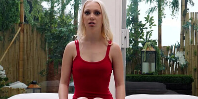 Pretty blonde sucks a big pecker and takes a hammering in POV scene