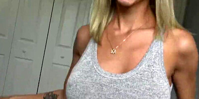 Full-bosomed cougar shakes her tits while riding that big shaft