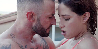 Voluptuous Latina is oiled up before hardcore sex with a well-hung gentleman