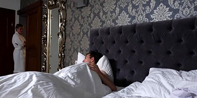 Dirty MILF sneaks into stepson's bed to have sex with him