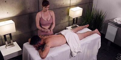 FANTASY MASSAGE - Hot Babe Valentina Nappi Gives A Solid BJ Under The Table During A Massage