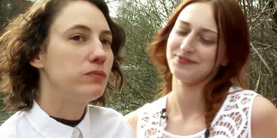 Brunette and redhead are getting horny so they take off their clothes