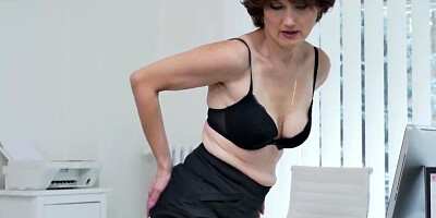 Amazing and horny MILF secretaries are masturbating in the empty office