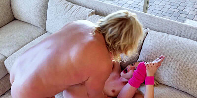 Middle-aged man can't get enough of this young and tight pussy