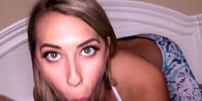 Alluring girl will be filmed POV style while giving a blowjob