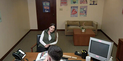 Kendra Spade bends over desk to receive cock in the office