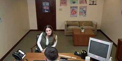 Kendra Spade bends over desk to receive cock in the office