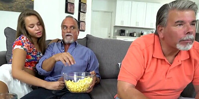 Marvelous girl Liza Rowe is having sex with a kinky old man