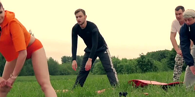 Lovely Russian babe Jeny Smith loves to show her pussy outside