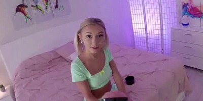 My Beauty Teen Stepdaughter Surprised To See Flashlight
