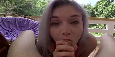 Addison Avery sucks a thick cock and pulls panties aside to be fucked