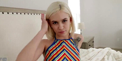 Tiny Blonde Teens Kiara Cole and Riley Star Share Step Brother's Cock
