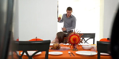 SPYFAM Step Bro Stuffs Step Sister with Huge Cock on Thanksgiving