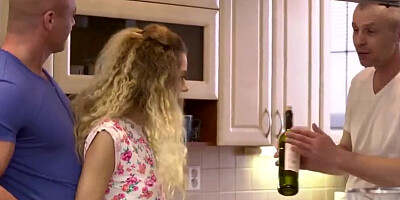 Daddy4K. Curly-haired Babe and Mature Man try old and Young Sex