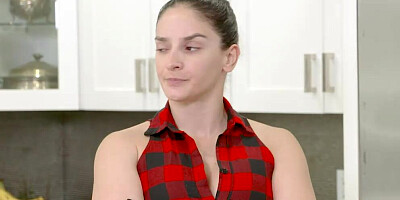 Cougar shows stepdaughter how a hard cock should be sucked