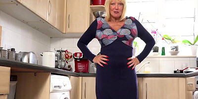 AuntJudys - 59yo Busty Mature Housewife Mrs. Amy Teases You in the Kitchen (POV)