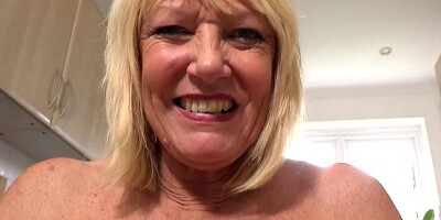 AuntJudys - 59yo Busty Mature Housewife Mrs. Amy Teases You in the Kitchen (POV)