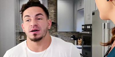 Hot mother enjoys riding young dick in the kitchen