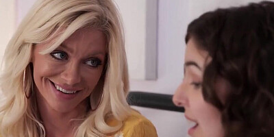 Curious Stepdaughter Leana Lovings Experiments with her Stepmom - GirlfriendsFilms