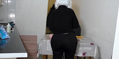 The wide hips of the old stepmom were aroused for anal sex