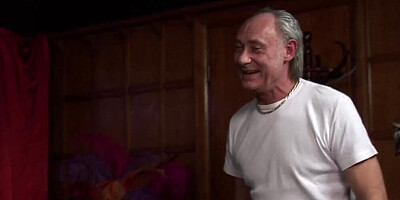 Ben Dover gets her puss nailed with horny grandpa's hard schlong