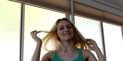 Attractive blonde whore is getting fucked by the lender