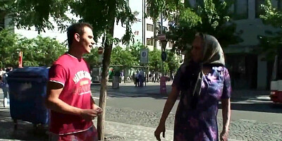 Picking up a blonde woman and taking her for a bang