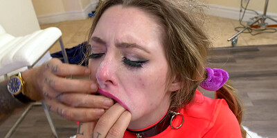 Petite chick Ailee Anne takes a massive cock up her tight ass