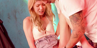 Fit blonde Asian is fingered and banged by a dominant man