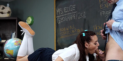 Schoolgirl is going to get slammed by a horny police stud