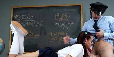 Schoolgirl is going to get slammed by a horny police stud