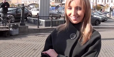 Very sexy blonde gets naked for money