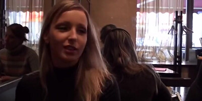 Very sexy blonde gets naked for money