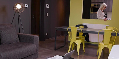 Two horny guys are sharing a slutty blonde Vittoria Dolce