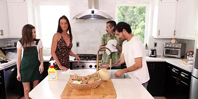 Two babes are swapped and fucked hard in this swinging 4some