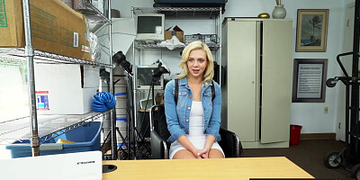 Ditzy blonde wears no panties