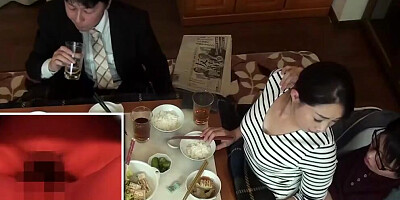 Stepmom and Stepson Play Secret Games Under the Table