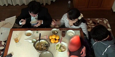 Stepmom and Stepson Play Secret Games Under the Table