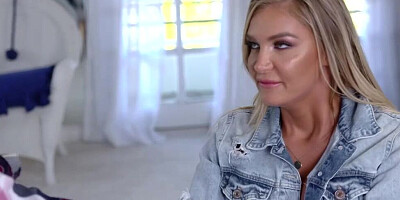 Big tits blonde gently sucks off her stepdad before letting him in her pussy