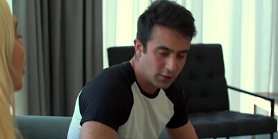 Horny man fingers that busty blonde and fucks her deeply