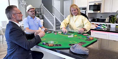 Poker game turned into a perverted gangbang session